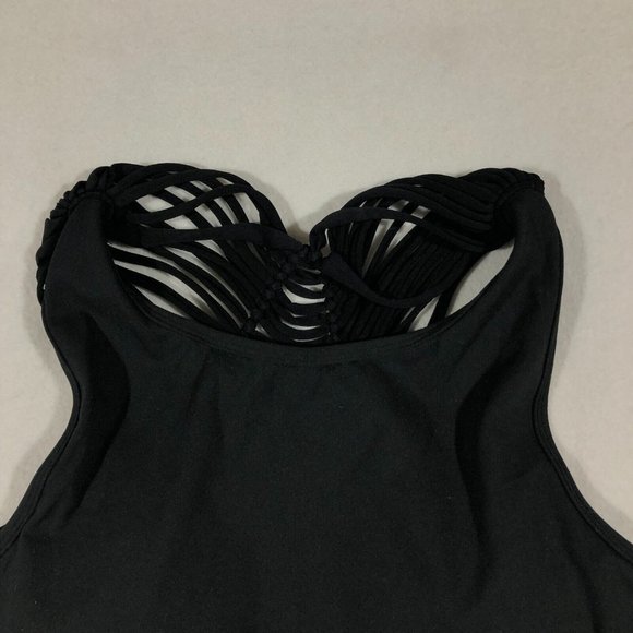 NEW Vie Active Womens Large Black Ultra Flow Lacey Sports Bra NWT $75 - Picture 2 of 9